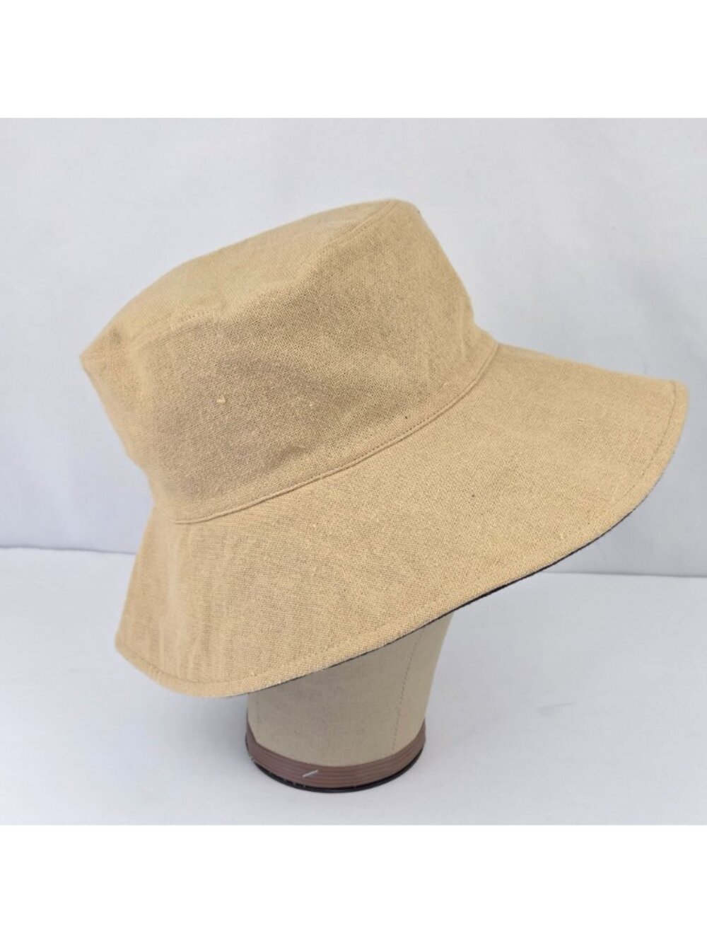 Wallaroo Reversible Resort Hat Tan & Black Wide Brim Sun Protection Cotton Blend - Picture 7 of 14